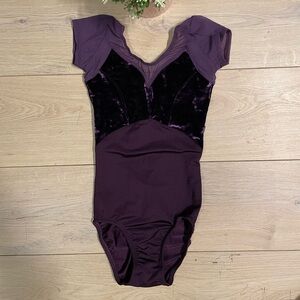 New Custom-made Purple Velvet Ballet Leotard